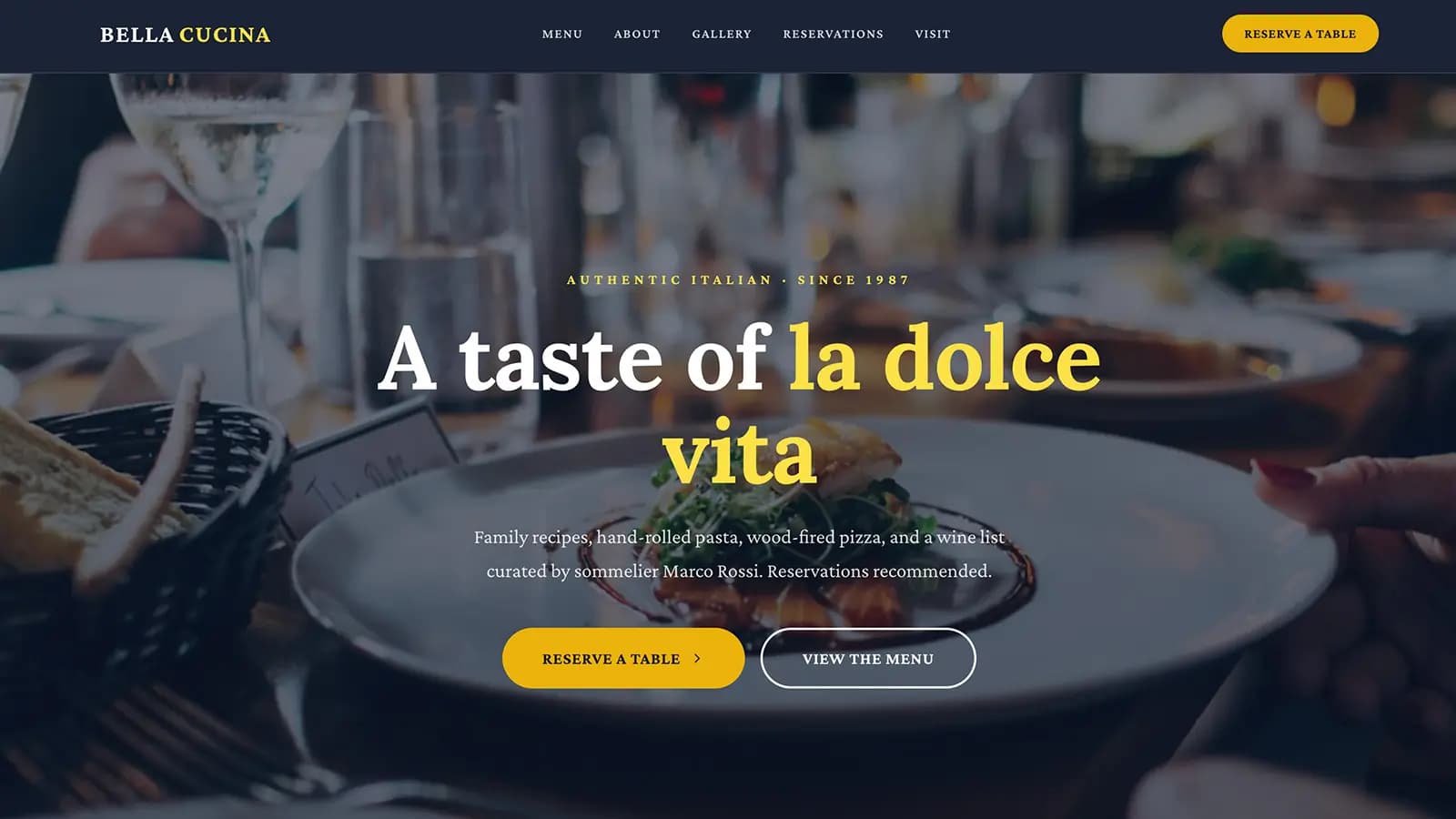 Bella Cucina template screenshot