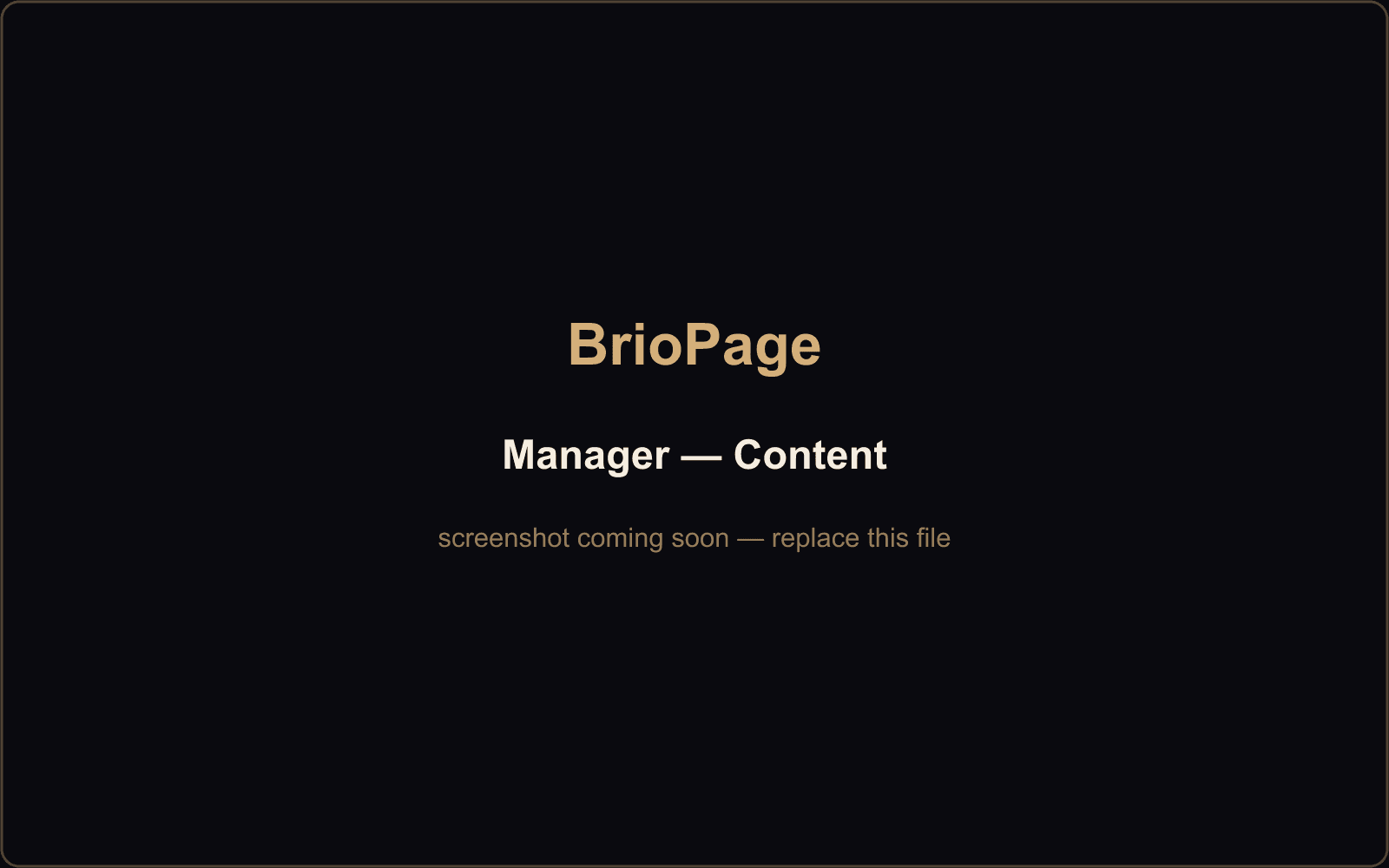 Content tab — edit your hero headline, subtitle, and about text