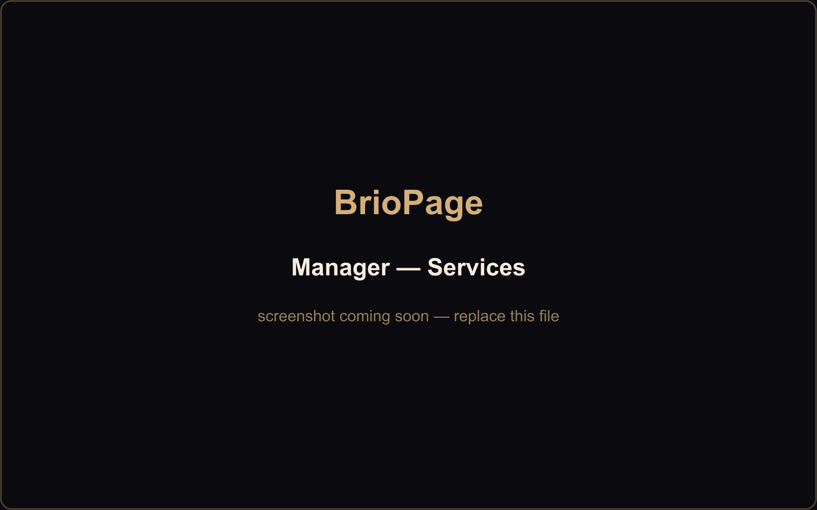 Services — list what you offer with prices, durations, and categories