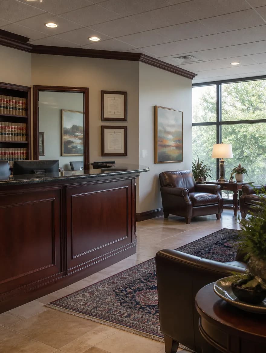 Recepción elegante de un bufete de abogados